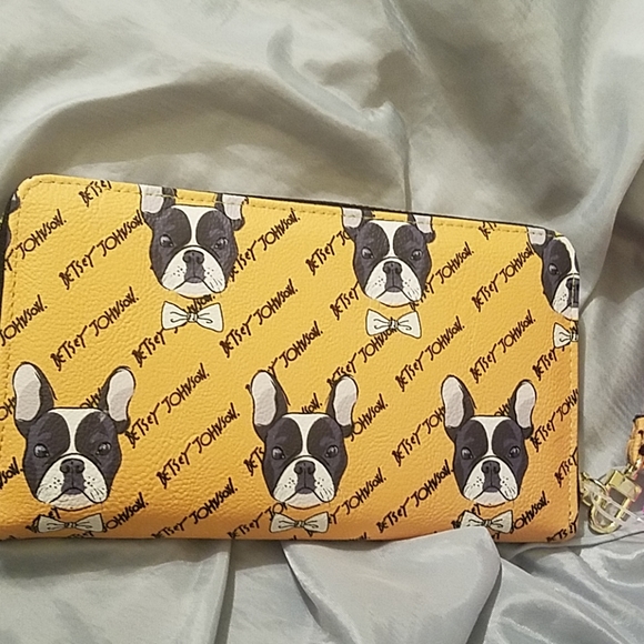 Betsey Johnson mustard dog wallet wristlet NWT - Picture 3 of 5